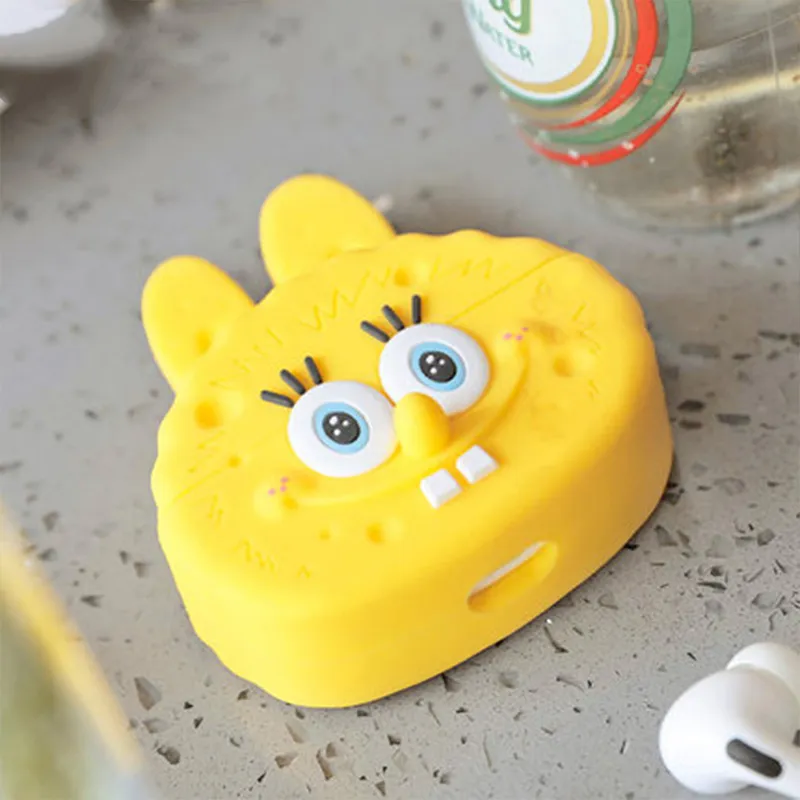 POP MART Compatible With Apple AirPods Pro Silicone Labubu SpongeBob Headphone Set Merch Creative Phone Cases-1