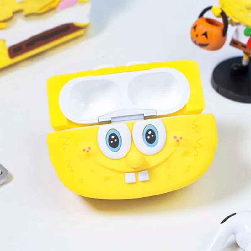 POP MART Compatible With Apple AirPods Pro Silicone Labubu SpongeBob Headphone Set Merch Creative Phone Cases-2