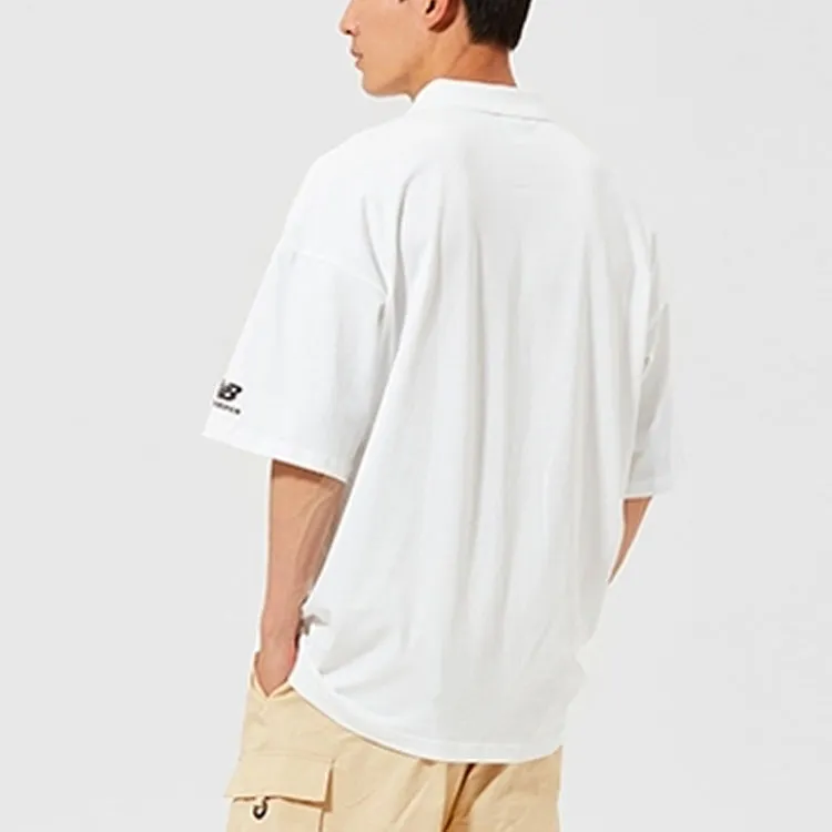 New Balance Polo Shirts Men White-2