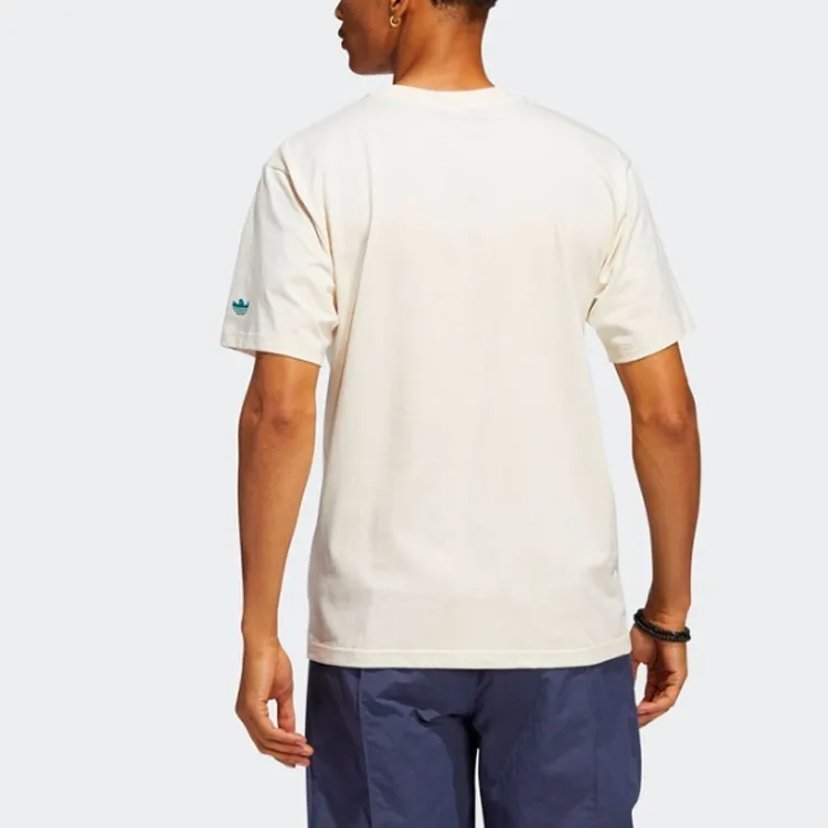 Adidas Originals Set in Sleeve T Shirt Unisex Gray White-6
