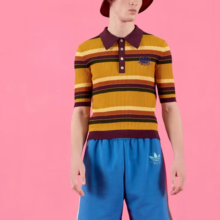 GUCCI X Adidas Striped Polo-4