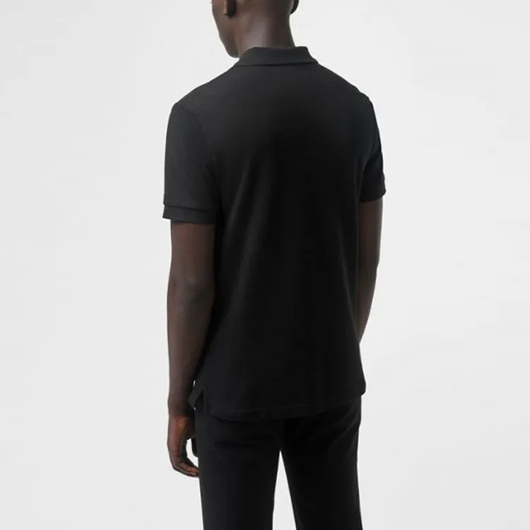Burberry SS21 Classic Trim Short Sleeve Polo Shirt Black-4