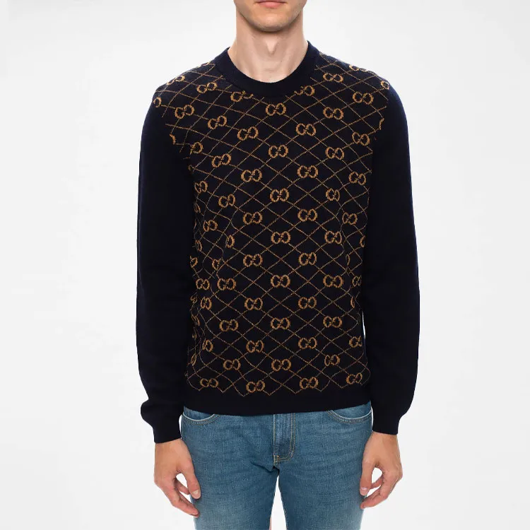 GUCCI Sweaters Men Navy Blue-5
