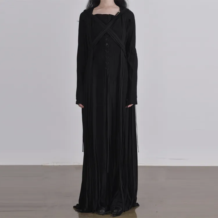 Yohji Yamamoto Long Sleeved Dresses Women's Black-2