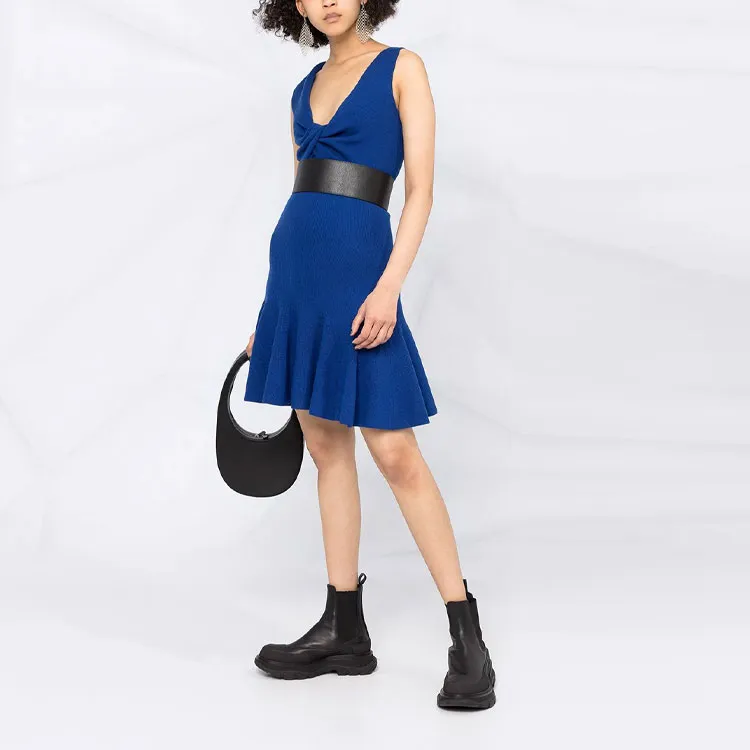 Alexander McQueen Sleeveless Dress Women's Blue-3