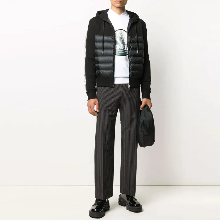 Moncler FW21 Solid Color Hooded Down Jacket Men's Black-1