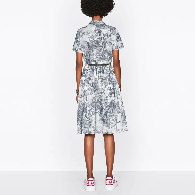 DIOR SS22 Short Sleeved Dress Women's Marine Blue-3