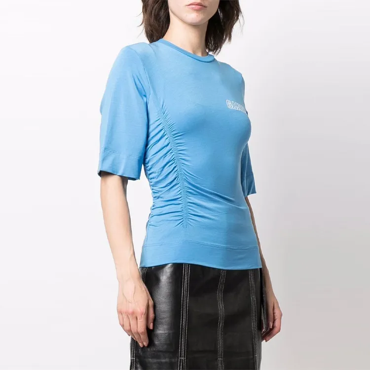 GANNI T-Shirts Women's Blue-1