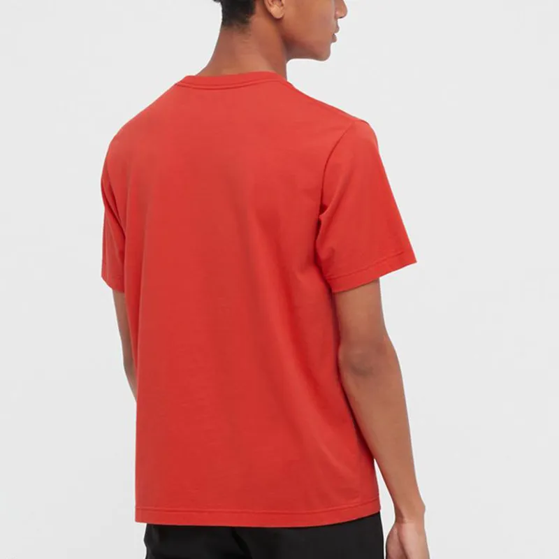 UNIQLO T Shirt Unisex Coral Red-2