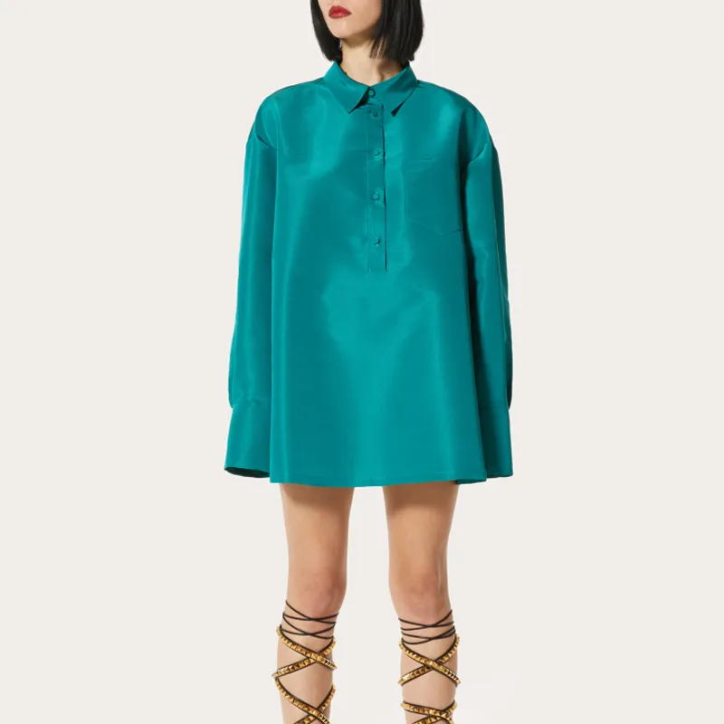 Valentino Long-Sleeved Dresses Women's Blue-1