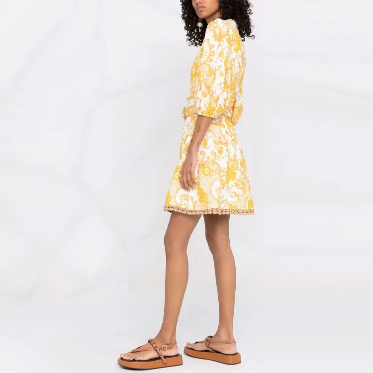 Zimmermann Short-Sleeved Dresses Women's Yellow-3