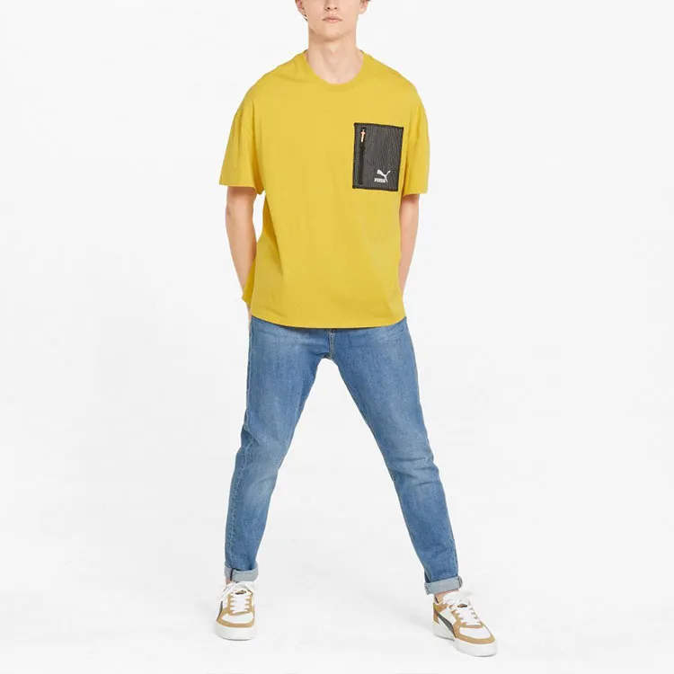 PUMA T Shirts Men Bamboo Yellow-2
