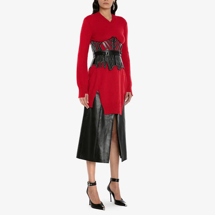 Alexander McQueen FW22 Sweater Women's Red-3