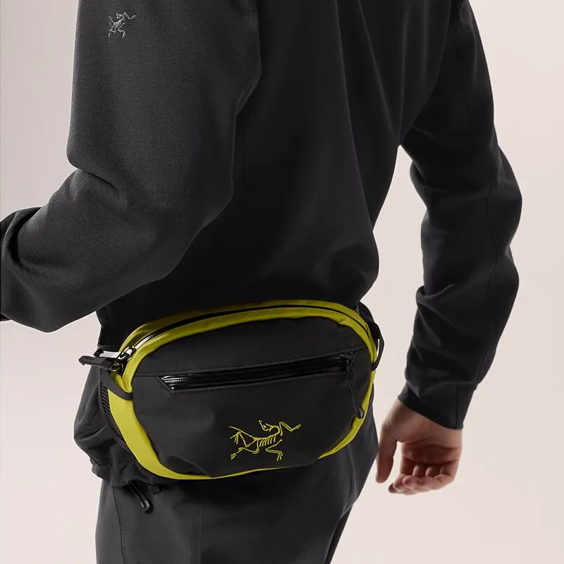 Arcteryx ARRO Nylon One Shoulder Crossbody Fanny Pack Regular Unisex Black Yellow-2