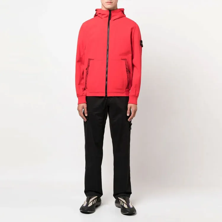 STONE ISLAND Logo Patch Hooded Zip Up Jacket-1