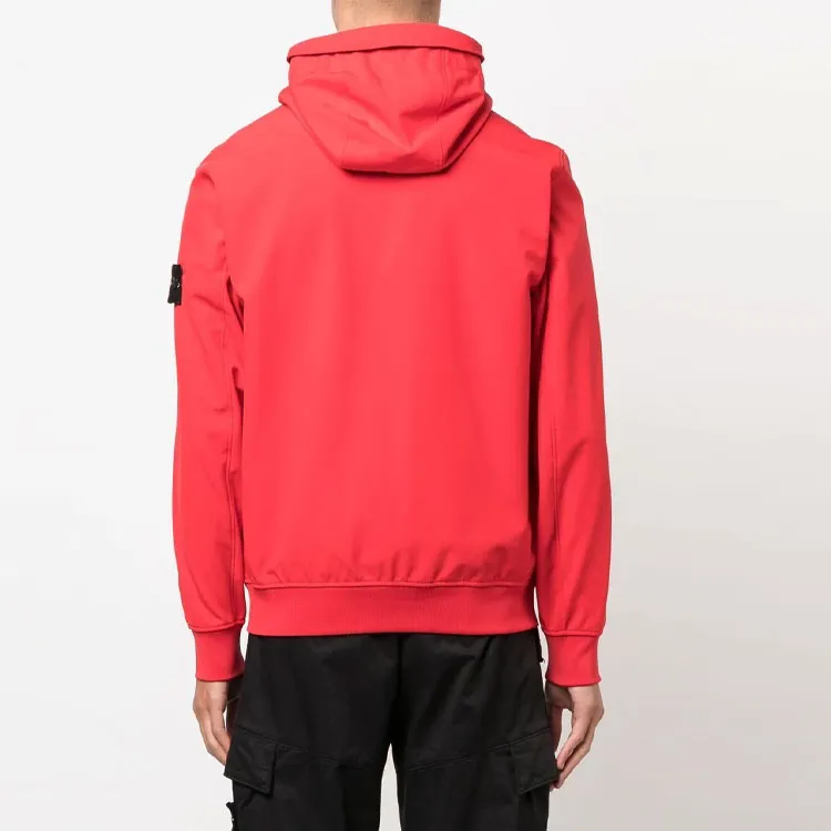 STONE ISLAND Logo Patch Hooded Zip Up Jacket-2