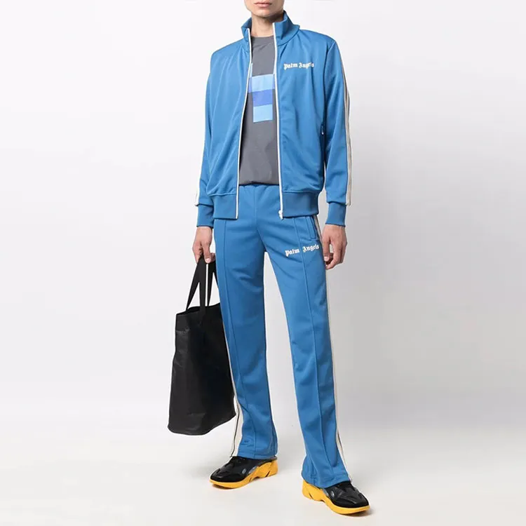 PALM ANGELS Knitted Sweatpants Men Blue-1