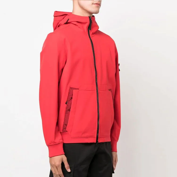 STONE ISLAND Logo Patch Hooded Zip Up Jacket-3