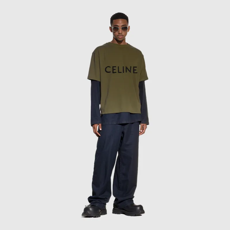CELINE T-Shirt Men's Dark Green-2