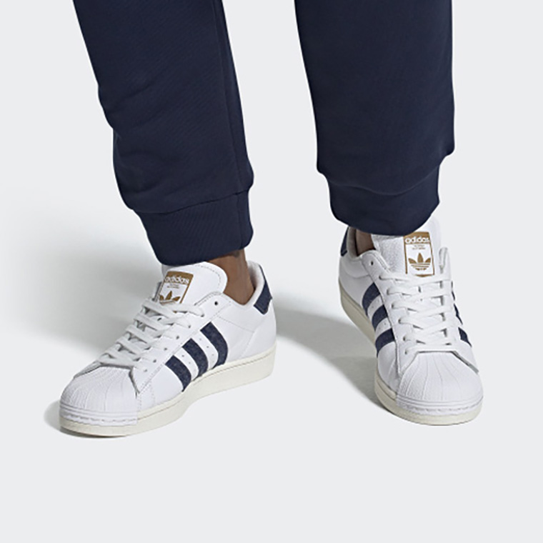 国内配送 adidas SUPER STAR TD F.WHITE/DARK/NIGH Adidas Originals Superstar 'White Dark Blue' - POIZON