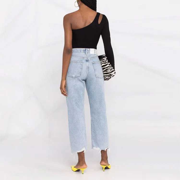 AGOLDE 90's Distressed Mid Rise Crop Jeans-2