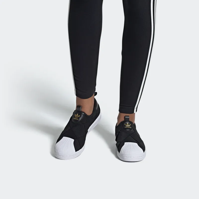 Adidas Superstar Slip On Core Black Cloud White Pink Women's-5