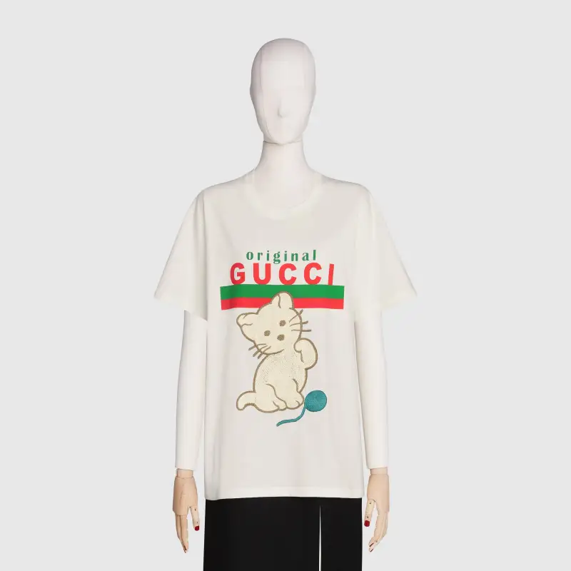 GUCCI Kitten Relaxed fit T shirt-2