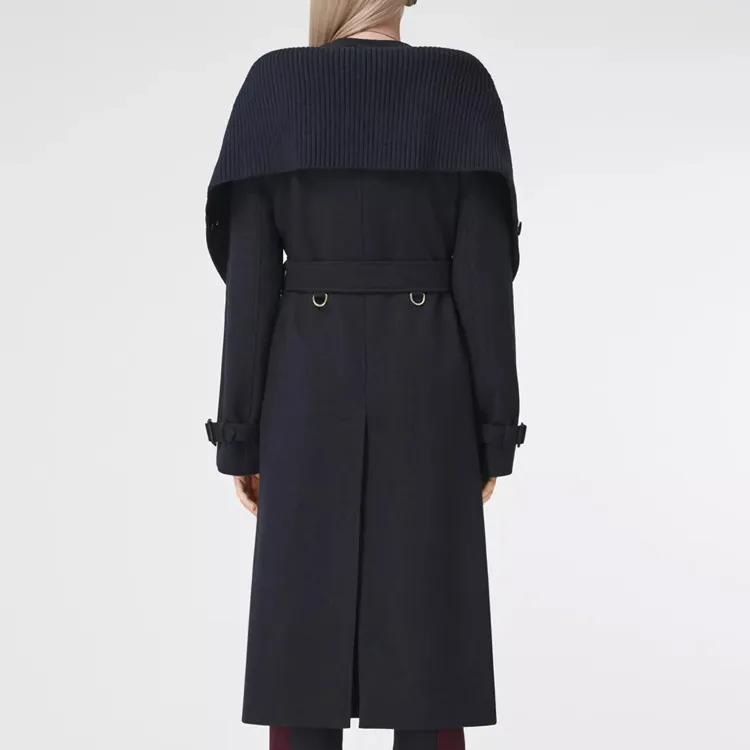 Burberry Trench Coats Women's Marine Blue-3