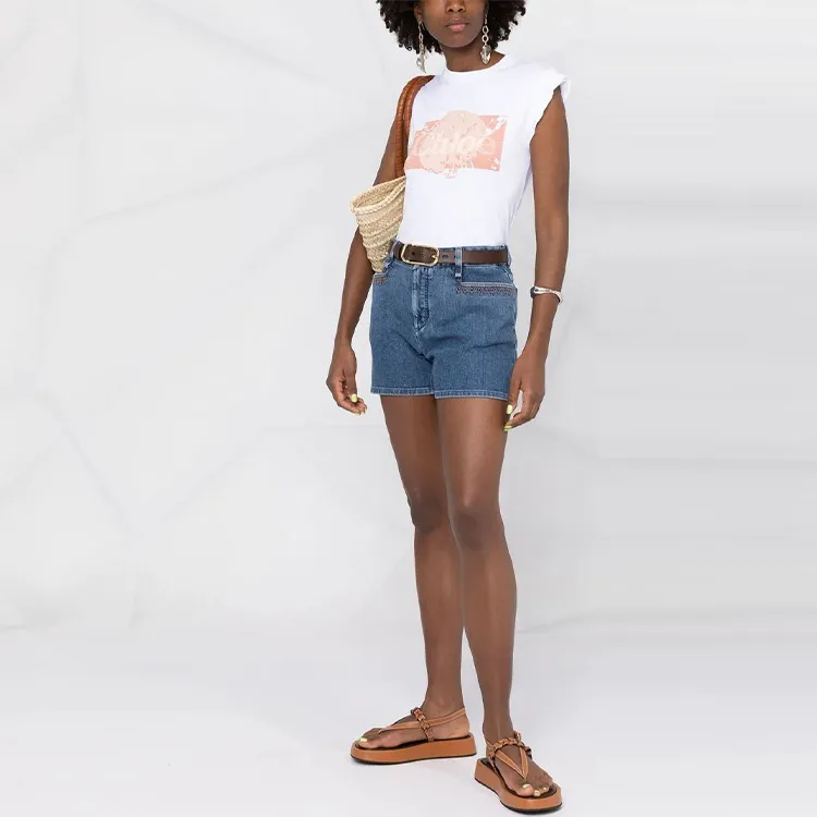 Chloe Denim Shorts Women's Blue-4