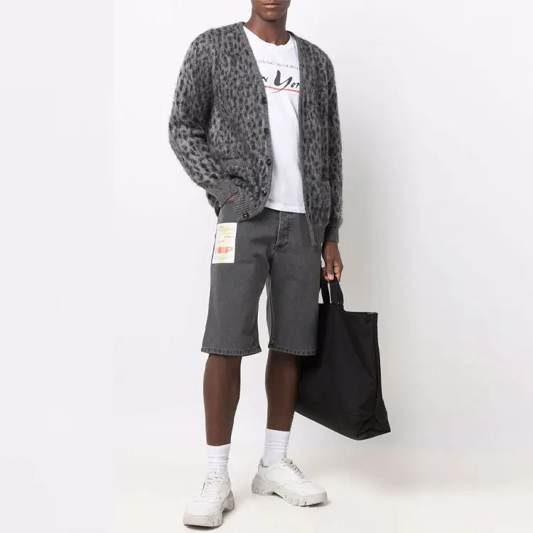 HERON PRESTON Denim Shorts Men Gray-1