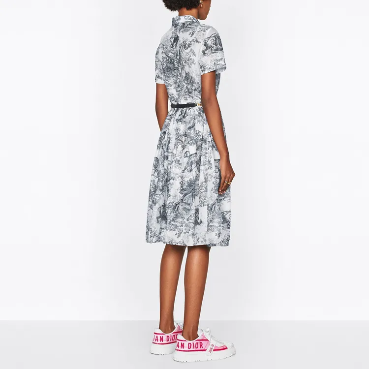DIOR SS22 Short Sleeved Dress Women's Marine Blue-4