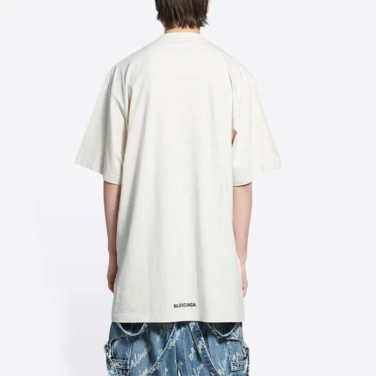 Balenciaga Back Hem Long Boxy Fit T Shirt-3