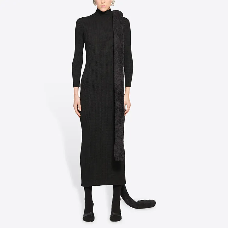 Balenciaga Long-Sleeved Dresses Women's Black-1