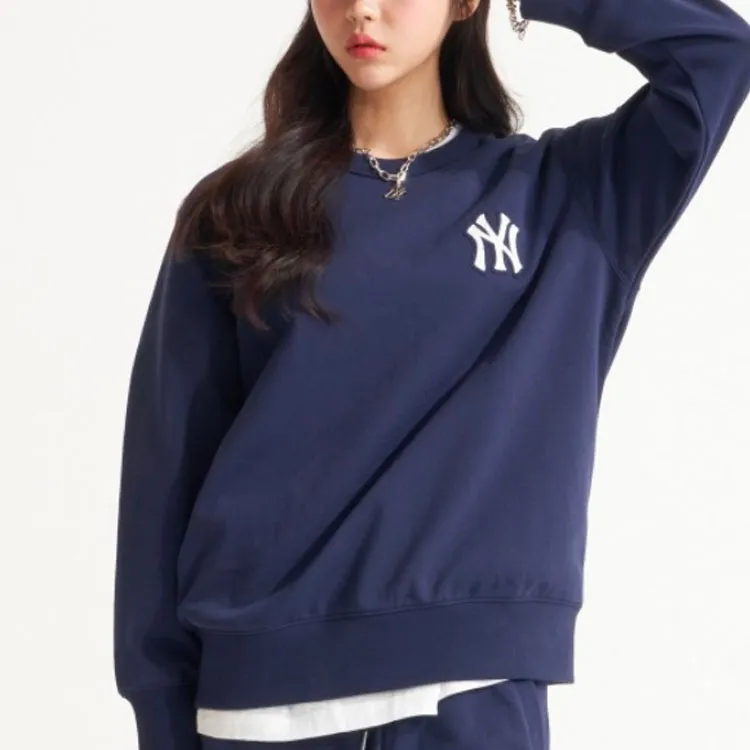 MLB Old Flower Sweatshirts Unisex Navy Blue-2
