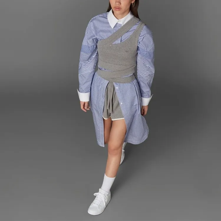 Adidas Originals Blue Version Collection Long Sleeved Dresses Women's Blue-4