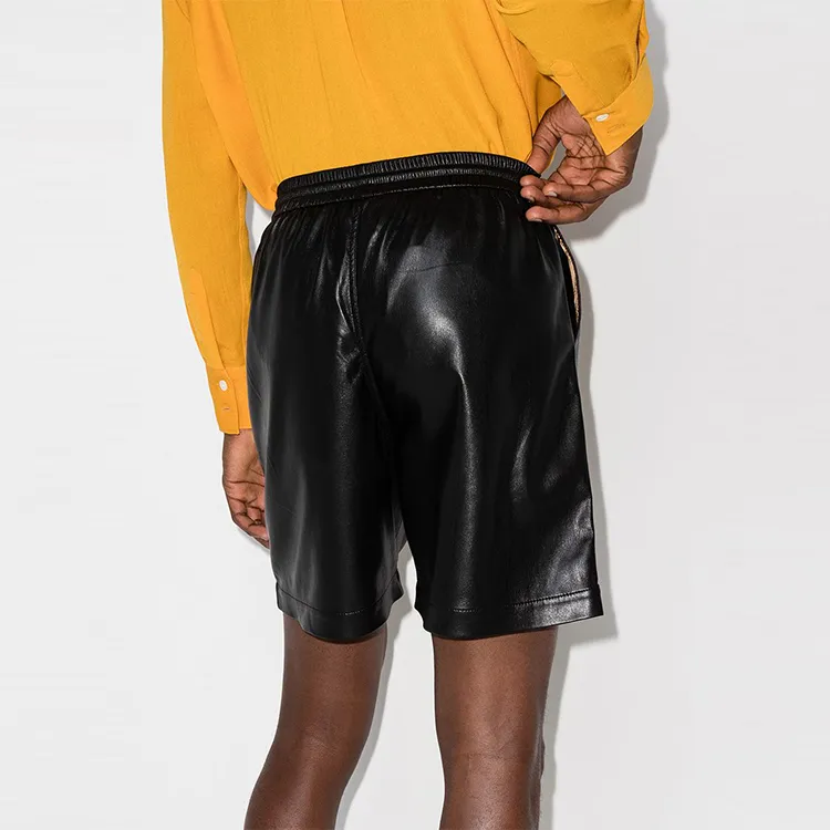 NANUSHKA Drawstring Vegan Leather Bermuda Shorts-2