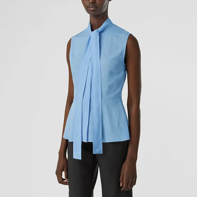 Burberry Logo-jacquard Pussy-bow Blouse-4