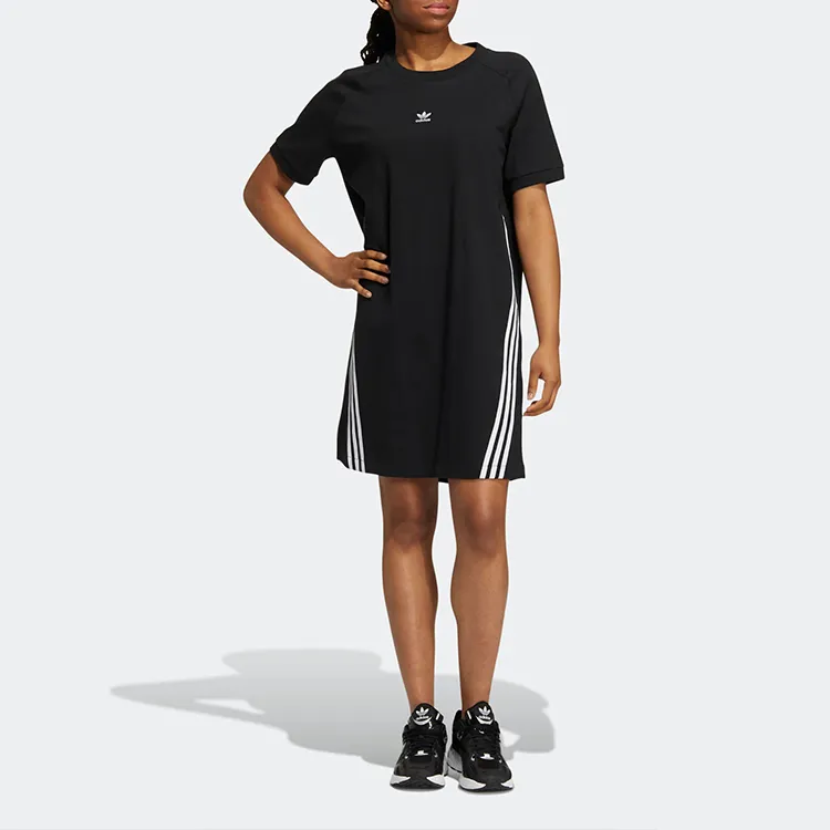 Adidas Originals Sophe 3 Stripes Short Sleeved Dresses Women's Black-1