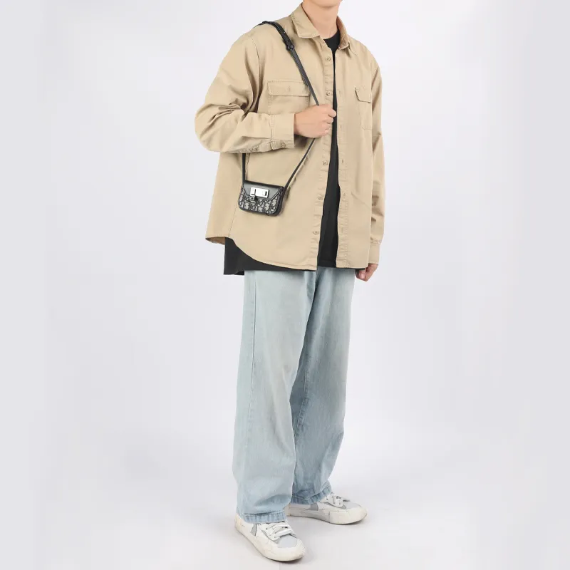 DIOR Lock Smooth Cow Leather Handheld Shoulder Bag Crossbody Bag Extra Small Men's Beige/Black-9