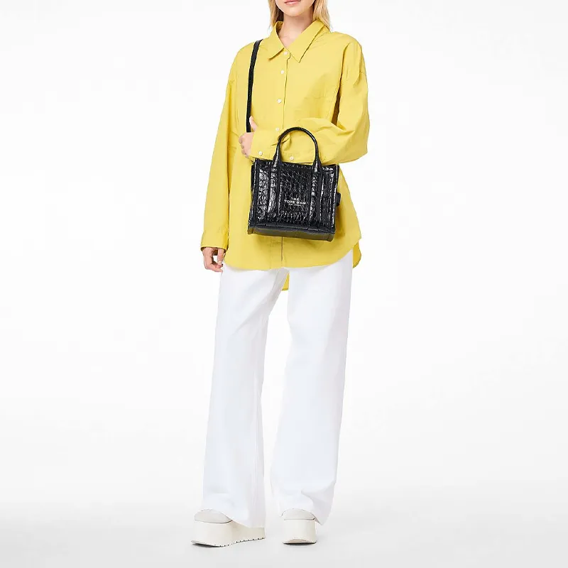 MARC JACOBS Leather Tote Bag Shopping Bag Shoulder Bag Crossbody Bag Handbag Mini Women's Black-6