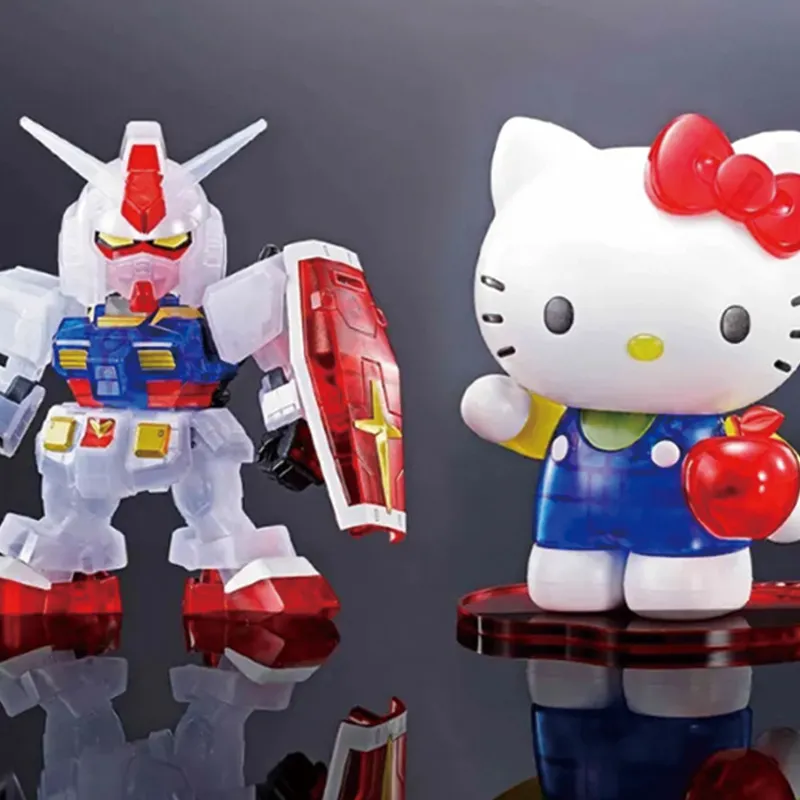 BANDAI SDEX First Gundam RX 78 Hello Kitty/RX 78 2 Gundam Multicolor Transparent STS Exhibition Edition Model Kits-3