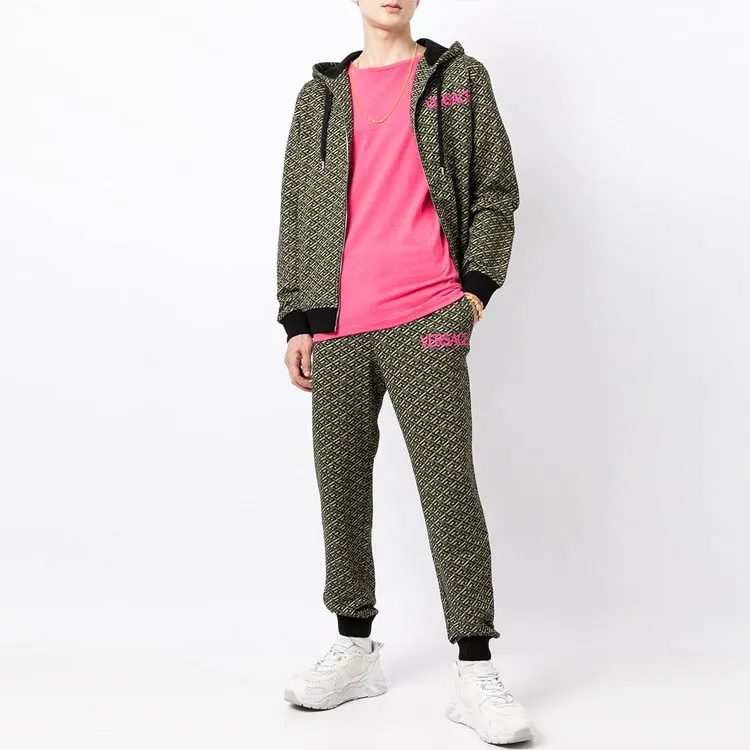 VERSACE Knitted Sweatpants Men Green-3