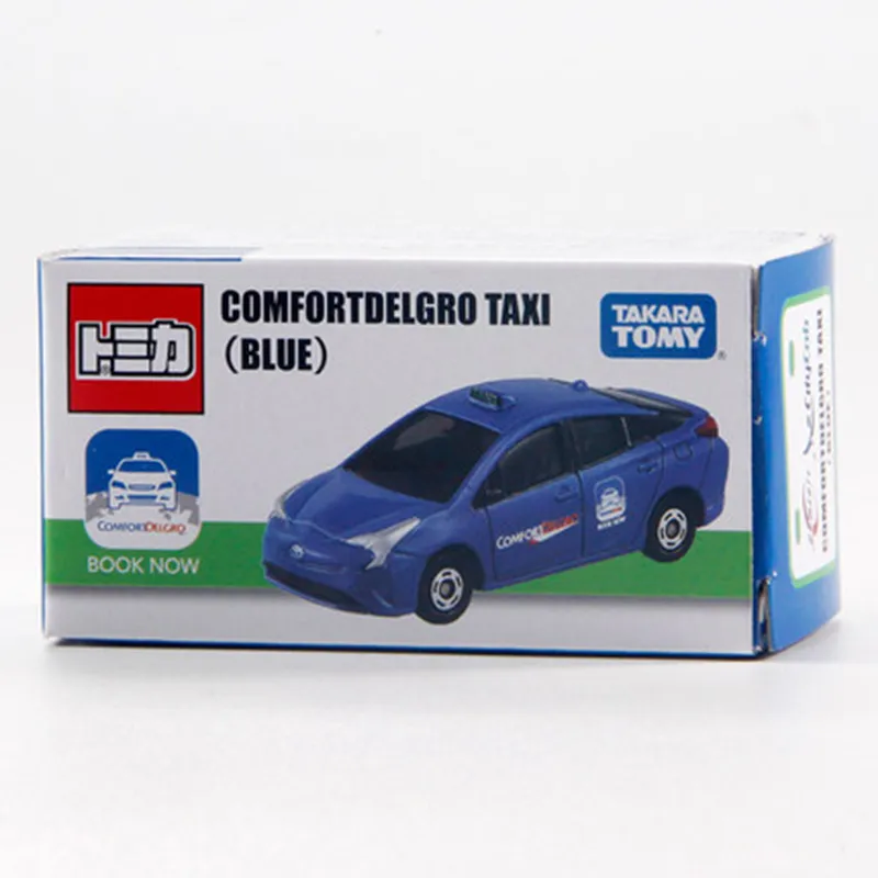 TAKARA TOMY Toyota Prius Singapore SG Taxi Blue Alloy Car Assembled Models-1