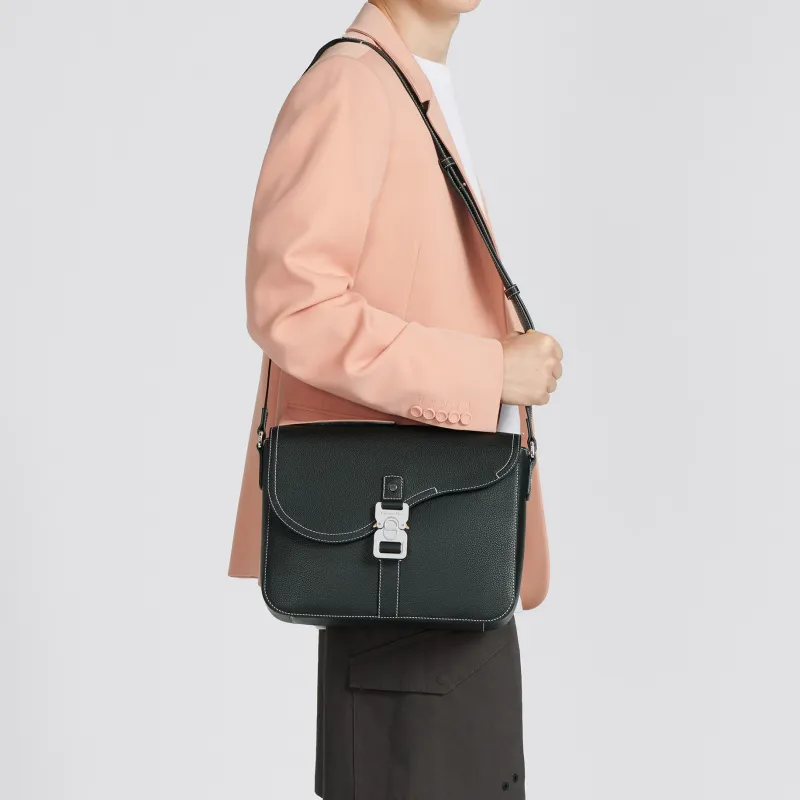 DIOR Grained Calfskin Saddle Bags Messenger Bag Shoulder Bag Crossbody Bag Men's Black-6