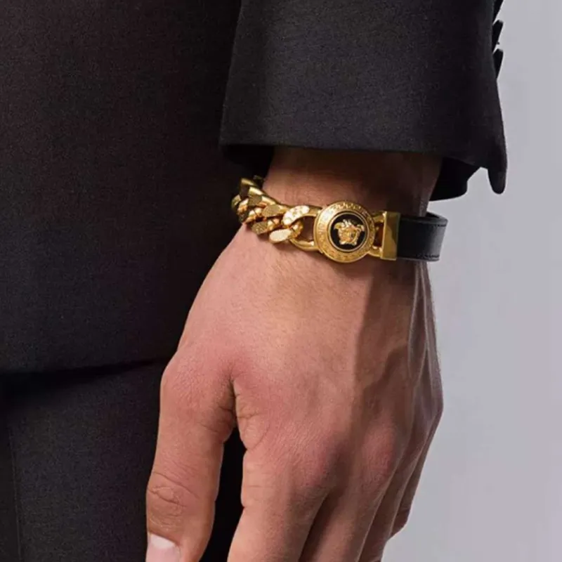 VERSACE Bangles Men Black-3
