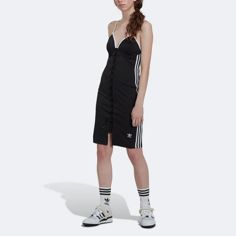 Adidas Originals Clover Spice Bandage Collection Slip Dresses Women's Black-1