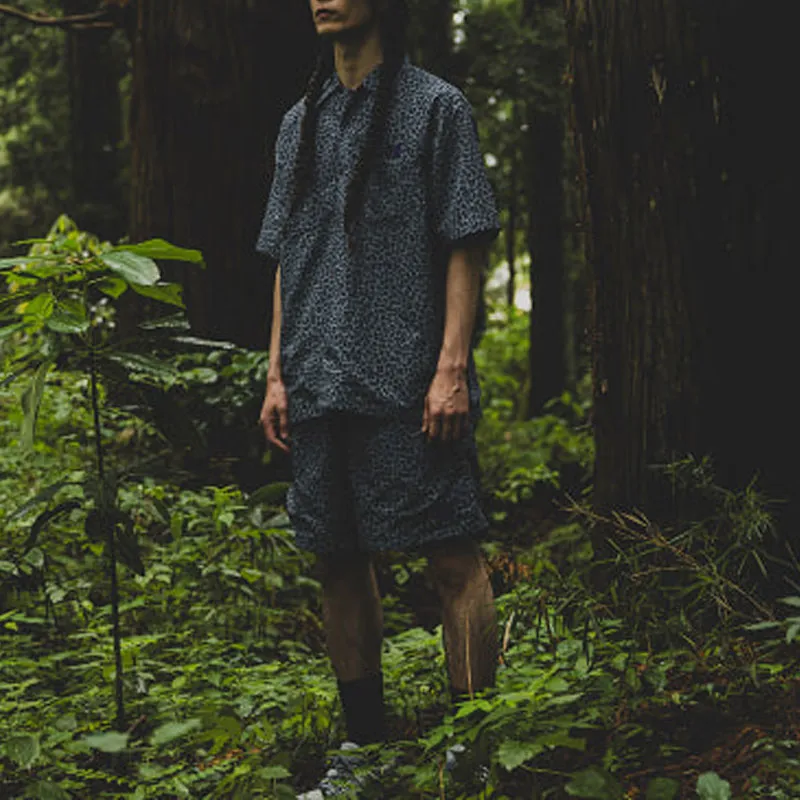 Beams X Needles Casual Shorts Men Leopard Print-2
