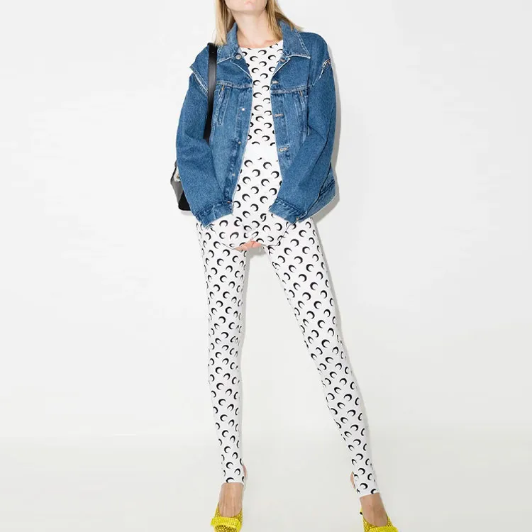 Marine Serre Crescent Moon print Leggings-1