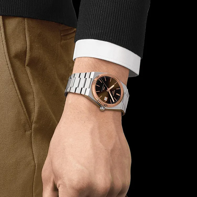 TISSOT PRX Collection Automatic Mechanical Movement Men's Watches Watch 40mm Coffee Watch Dial T931.407.41.291.00-3