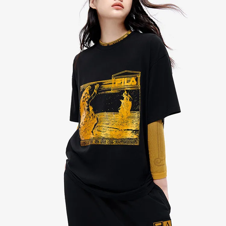 FILA FUSION x Aries Collaboration Collection T Shirt Unisex Pitch Black-2
